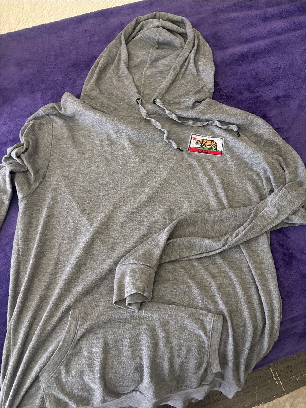 Carbon Gray Hooded Pullover with California Patch